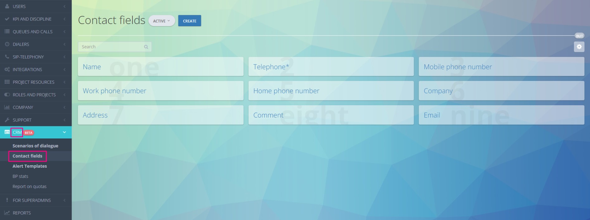Contact fields for client information segregation
