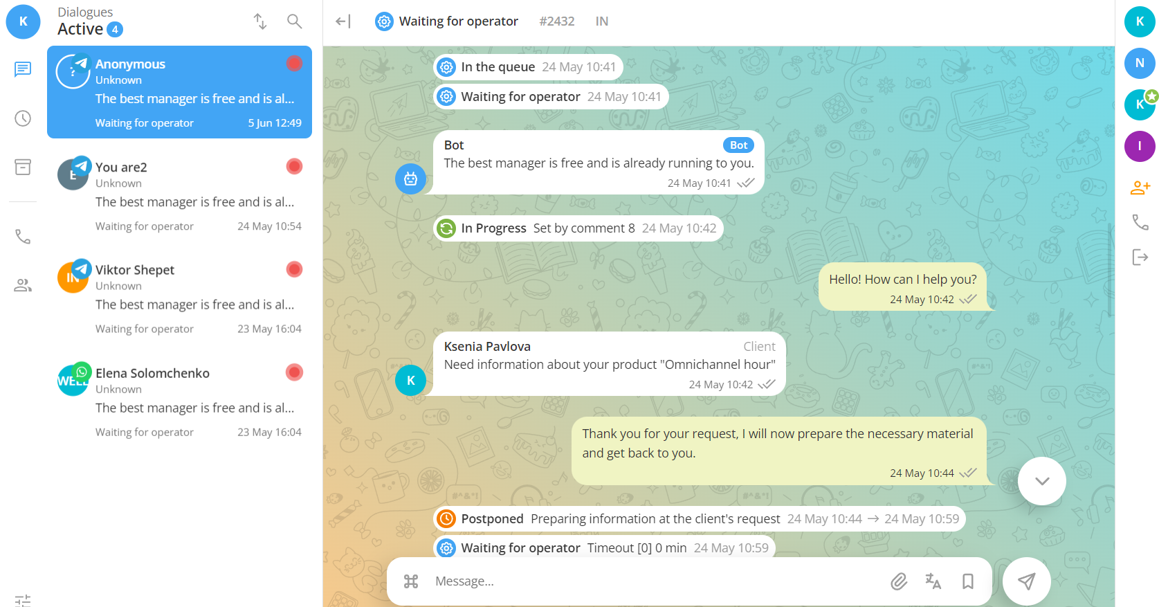 Oki-Toki chat system