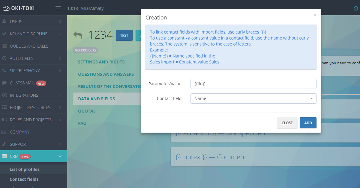Binding with import fields