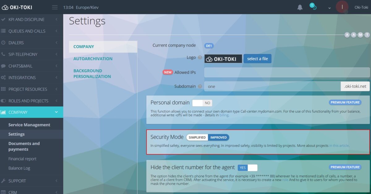 Choosing a security mode